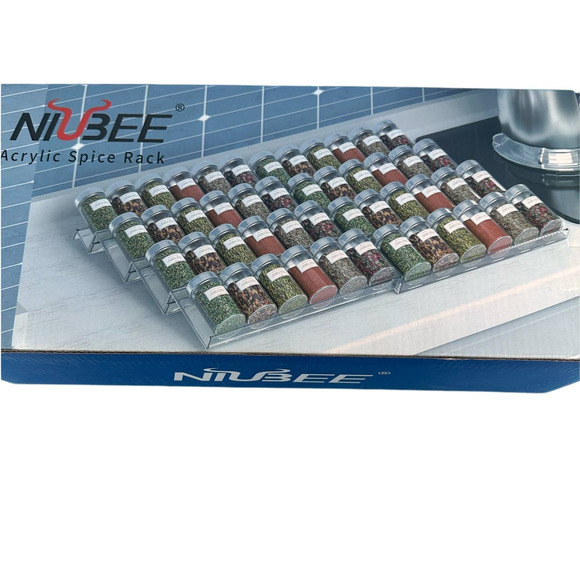 Niubee Acrylic spice rack 4pc Clear - Picture 1 of 2
